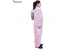 China Hooded Breathable and Pink Beekeeping Protective Clothing With High Quality Zipper supplier