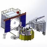 Rotomoulding machine for Hollow PE product making_3arm 3000