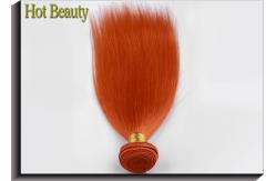 China Customized Orange Silk Straight Virgin Human Hair Extensions Double Stitch Weft supplier