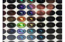 China Oval 3D Secure Holographic Security Stickers Genuine OEM UV Printing supplier