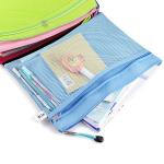 Double Layer Nylon Mesh Transparent Zipper Pencil Bags , File Document Bag for sale