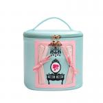 Luxury Lady Barrel Shaped Cylinder PU Makeup Bag for sale