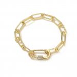 Simplicity Charm 24k Gold Jewelry OEM Link Paperclip Chain Bracelet for sale