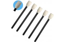 China Dustless Cleanroom Rectangular Foam Tip Swab With Black Handle supplier