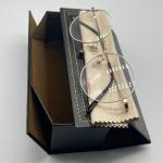 Mutispandex Square Metal Eyeglass Case Hard Folding With Embossed Printing for sale