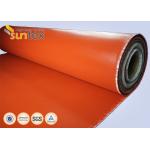 1000℃ 0.75mm High Temperature Resistant Red Silicone Coated Silica Fabric For Fire Curtains for sale