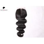 Natural Black Brazilian Hair Virgin Human Body Wave Hair Brazilian Hair Closure for sale
