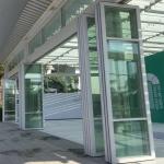 Folding Glass Movable Partition Wall Active Sliding Aluminium With Partition Belt Mobile Partition Wall For Lobby Aisle for sale