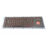 IP65 metal backlit USB keyboard with illuminated transparent  mechanical trackball for sale