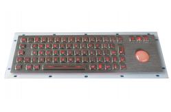 China IP65 metal backlit USB keyboard with illuminated transparent  mechanical trackball supplier