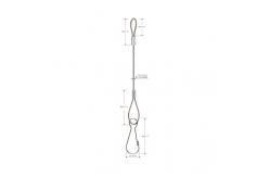 China Steel Wire Rope Sling With Loop And Lanyard Hooks 1.2*600mm YW86374 supplier