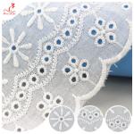 Durable Embroidered Ribbon Trim For Wedding Curtain / White Tulle Trim
