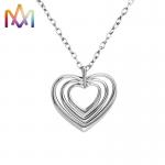 ODM Copper Overlapped Hollow Heart Charm With 50CM Chain for sale