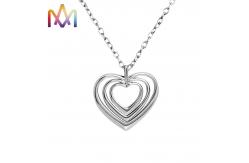 China ODM Copper Overlapped Hollow Heart Charm With 50CM Chain supplier