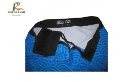 China Polyester Boxer Printed Board Shorts Quick Dry Light Blue Sea Wave Pattern supplier