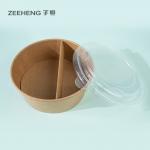 Recyclable Disposable Divided Plastic Plates With 25 Oz Paper Salad Bowls for sale