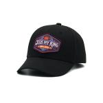 Custom Vintage 6 Panel Baseball Caps Curved 58-68cm Woven Patch With Embroidery Outline And 6 Eyelets for sale