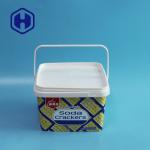 Empty Snack Biscuit 3L Packaging Square Plastic Box With Lid Handle for sale
