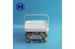 China Empty Snack Biscuit 3L Packaging Square Plastic Box With Lid Handle supplier