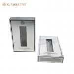 Magnet Silver Luxury Cosmetic Paper Box Fragrance Perfume Box With Window for sale