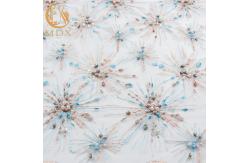 China Tulle Embroidery Sequin Lace Fabric Sparkly 20% Polyester For Women Dresses supplier