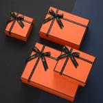 Luxury Gift Box Orange Cosmetic Cardboard Paper Gift Box Perfume Packaging for sale