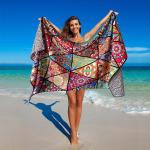 Personalized Quick Dry Microfiber Sand Free Pinted Beach Towel Custom Printing Beach Towel With Embroidered Logo for sale