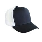 Black And White Foam Plain 5 Panel Trucker Cap Nylon Material Lightweight for sale