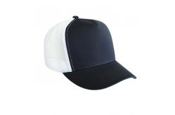 China Black And White Foam Plain 5 Panel Trucker Cap Nylon Material Lightweight supplier