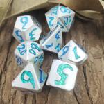 Luxury Hand Poured D4 D6 D8 Manual Grinding Mini Metal Polyhedral Blue Dice for sale