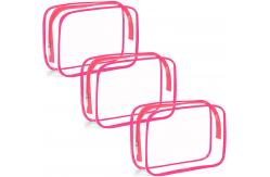 China Pink Durable Soft Toiletry Bags Waterproof for Shockproof Protective & Storage supplier