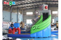China Inflatable Bouncy Slides Custom Backyard Robot Themed Inflatable Water Slide With Pool supplier