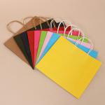 Custom Logo Printing Reusable Kraft Paper Gift Packaging Bag With Handle for sale