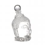 Unique Buddha Head Shaped Glass Bottles with Aluminum Plastic PP Collar Material