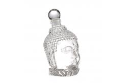 China Unique Buddha Head Shaped Glass Bottles with Aluminum Plastic PP Collar Material supplier