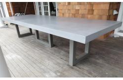China Grey Concrete Rectangle Patio Table Set Outdoor GRC Concrete Table Bench supplier