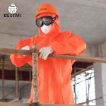 Red Disposable Biohazard Suit Non Woven Fabric Coverall With Hood for sale