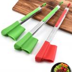 Stainless Steel Salad Cooking Bbq Spatula Silicone Clips 2 In 1 for sale