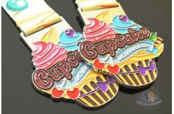 China Virture Running 5k Marathon Metal Die Casting Medals Smooth Back With Sublimated Ribbon supplier