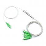 LSZH Fiber Optic 1x4 PLC Splitter 0.9mm Mini Type With Connector for FTTX and PON Network for sale
