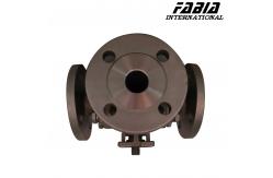 China High-pressure Pneumatic Three-way Flanged Ball Valve supplier