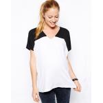 black and white maternity clothing wholesale with chiffon contrast sleeves for sale