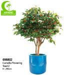 Flame Retardant 280cm Artificial Camellia Tree , Indoor Silk Trees Durable for sale