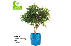 China Flame Retardant 280cm Artificial Camellia Tree , Indoor Silk Trees Durable supplier