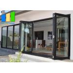 2.0mm Aluminum Folding Door Double Tempered Glass Accordion Door For Veranda for sale