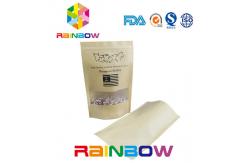 China Flat Bottom Brown Customized Paper Bags / Craft Paper Bag With Zipper supplier