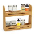 Countertop Seasoning Stand Bamboo Kitchen Shelf Wooden Crafts Supplies for sale