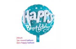 China Happy Birthday Party Scene Layout Aluminum Foil Balloon Floating 24inch supplier