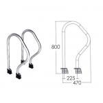 Flange Type Stainless Steel 1.0mm Swimming Pool Step Rails for sale