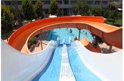 China Rainbow Racing Curved Swimming Pool Water Slide Combo CE RoHS Approved supplier
